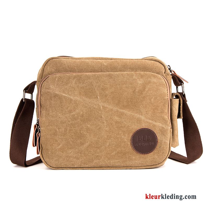 Heren Tas Trend Rugzak Mode Casual Schoudertas Canvas Bruine