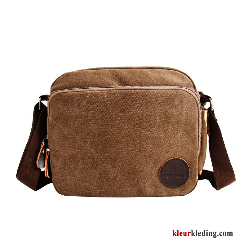 Heren Tas Trend Rugzak Mode Casual Schoudertas Canvas Bruine