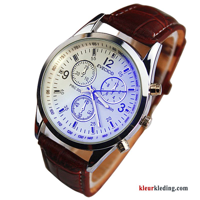 Heren Trend Casual Business Student Mode Horloge Geschenk Tas Rood Bruine