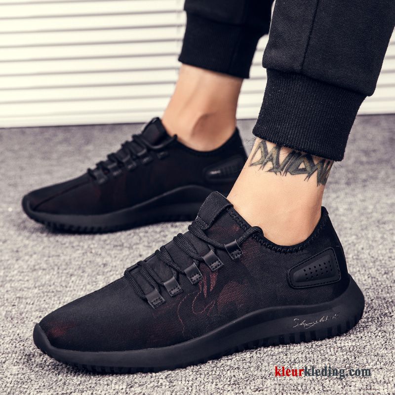 Heren Trend Casual Maas Zomer Sportschoenen Ademende Skateboard Schoenen Mannen Rood Zwart