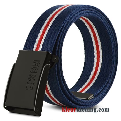 Heren Trend Casual Riem Eenvoudig Jeugd Groen Lichte Canvas