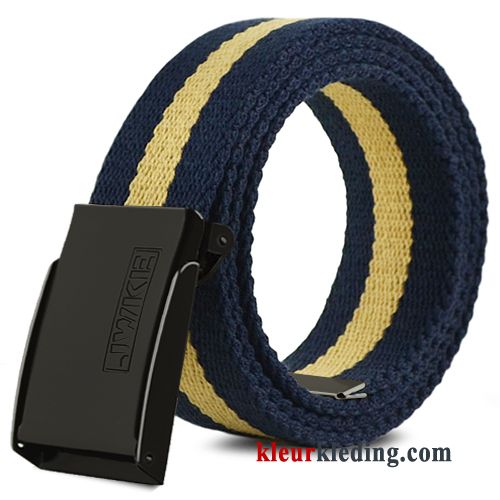 Heren Trend Casual Riem Eenvoudig Jeugd Groen Lichte Canvas