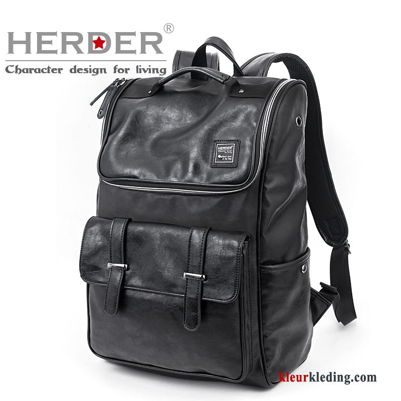 Heren Trend Reizen Rugzak Mode Schooltas Casual Zwart