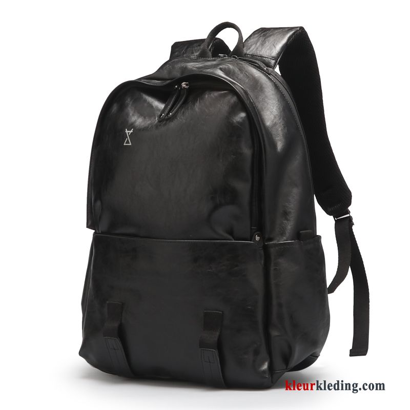 Heren Trend Schooltas Rugzak Casual Mode Reis Computer Tas Reizen Zwart