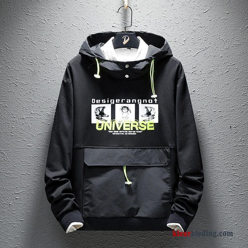 Heren Trendy Merk Losse Nieuw Mooi Jeugd Hoodie Pullover Zwart