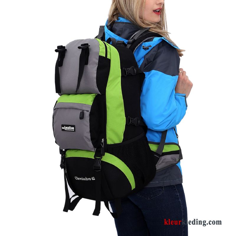 Heren Wandelrugzak Outdoor Alpinisme Reis Reizen Tas Schooltas Rugzak Grote Capaciteit Kaki