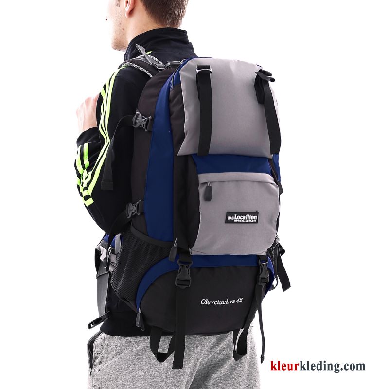 Heren Wandelrugzak Outdoor Alpinisme Reis Reizen Tas Schooltas Rugzak Grote Capaciteit Kaki