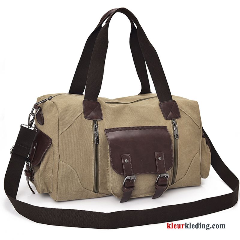 Heren Wandelrugzak Tas Handtas Canvas Business Messenger Tas Reizen Casual Trend Zwart