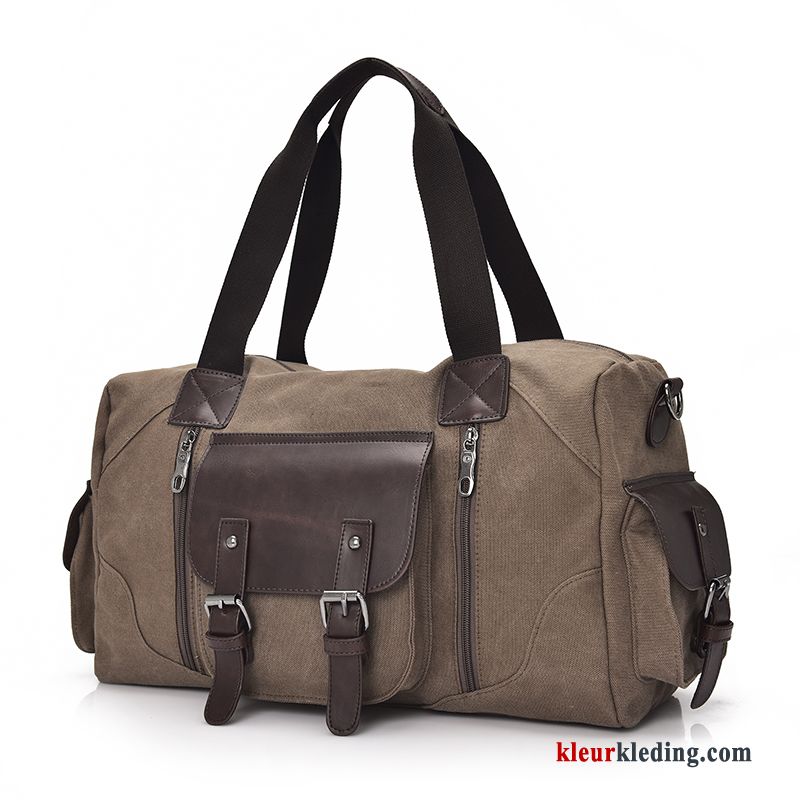 Heren Wandelrugzak Tas Handtas Canvas Business Messenger Tas Reizen Casual Trend Zwart