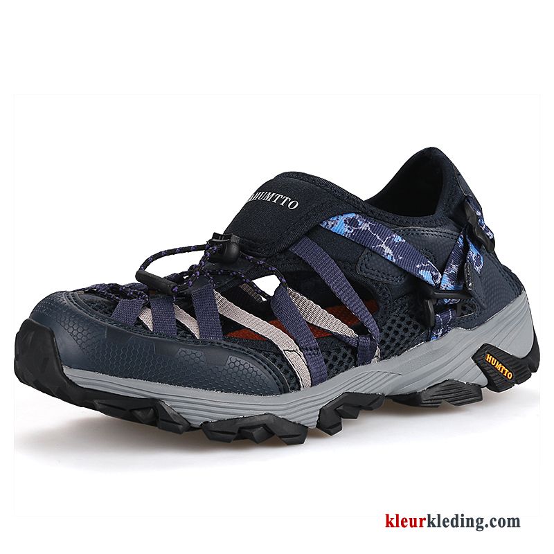 Heren Wandelschoenen Mannen Grote Maten Sandaal Snel Droog Outdoor Antislip Ademende Donker Blauw