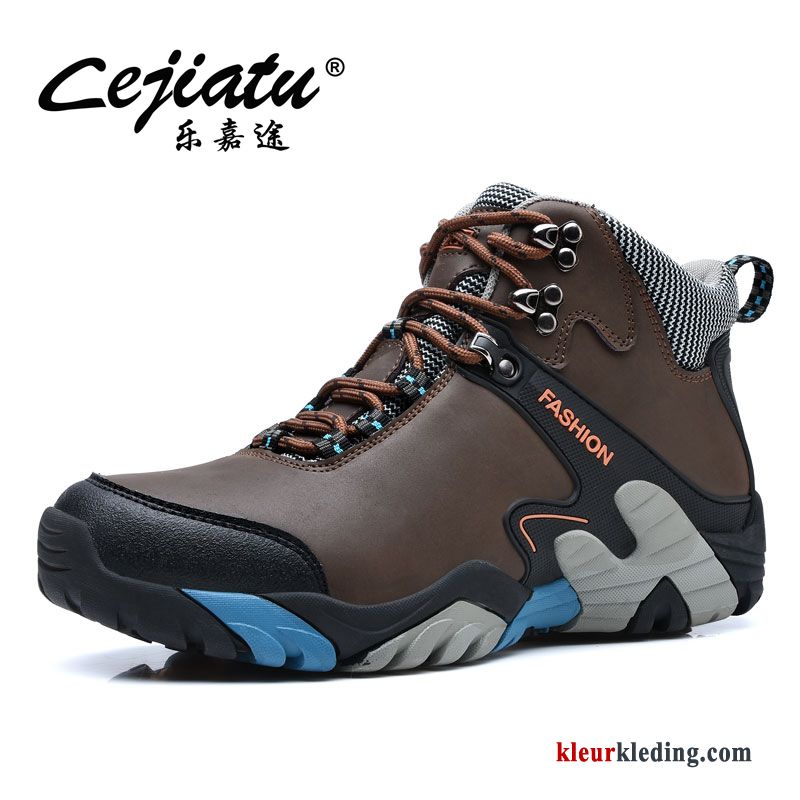 Heren Wandelschoenen Pluche Trekking Antislip Mannen Bruin Schoenen Winter Herfst