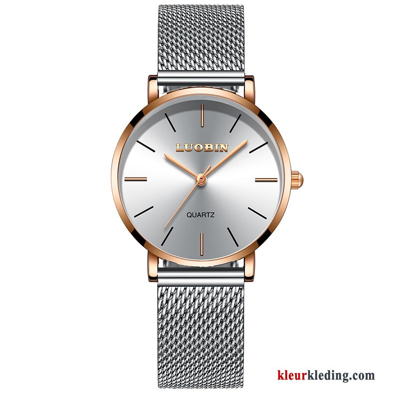 Heren Waterdicht Mode Dames Quartz Horloge Student Nieuw Eenvoudig Lovers Bruine