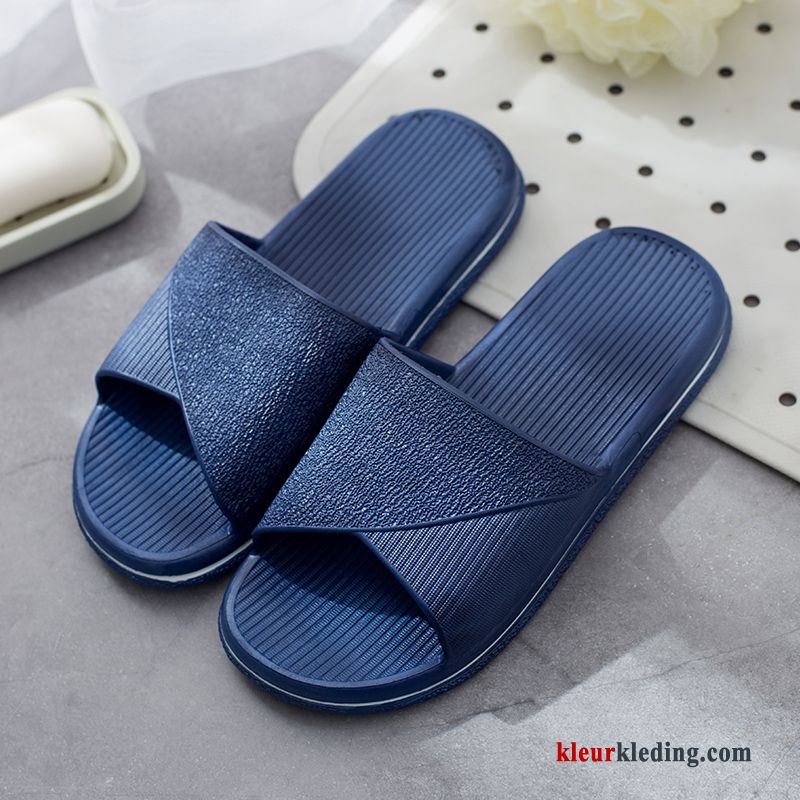 Heren Zomer Slippers Binnen Badkamer Mannen Lovers Antislip Pantoffels Blauw