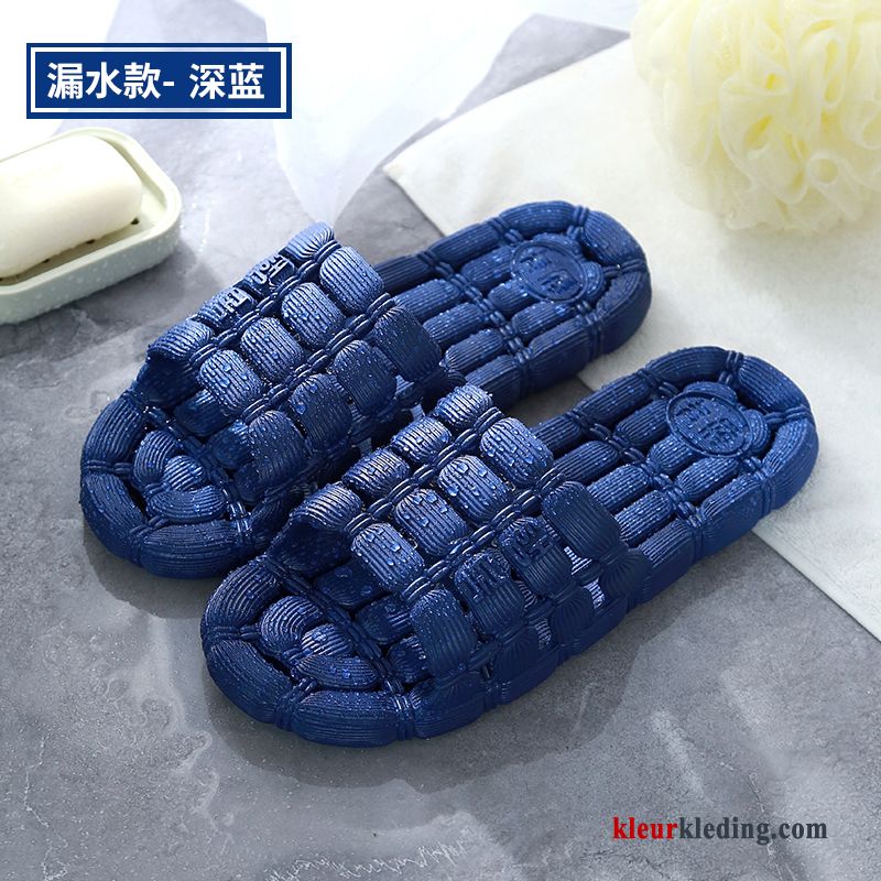 Heren Zomer Slippers Binnen Badkamer Mannen Lovers Antislip Pantoffels Blauw