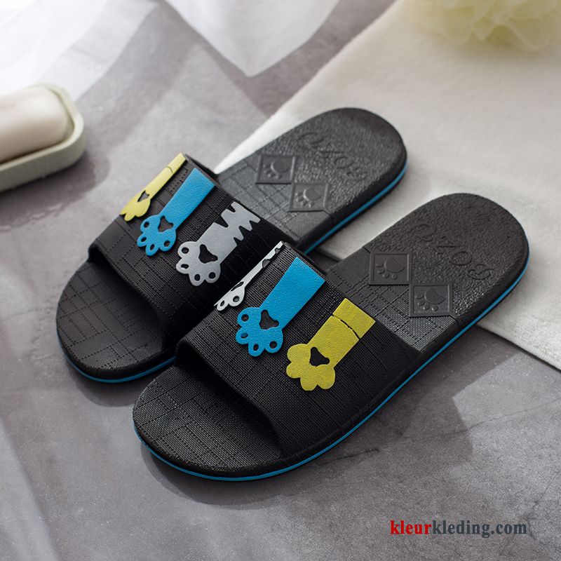 Heren Zomer Slippers Binnen Badkamer Mannen Lovers Antislip Pantoffels Blauw