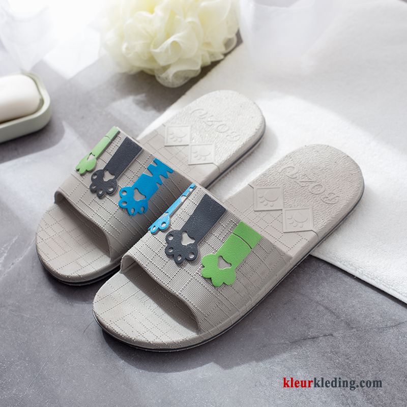 Heren Zomer Slippers Binnen Badkamer Mannen Lovers Antislip Pantoffels Blauw