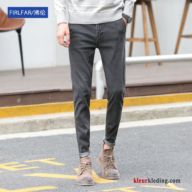 Herfst Lange Vintage Mannelijk Spijkerbroek Jeans Zwart Trend Elastiek Heren