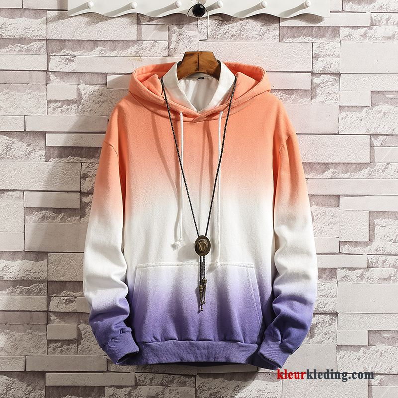 Hoodie Blauw Verloop Herfst Voorjaar Nieuw Losse Trend Dunne Heren