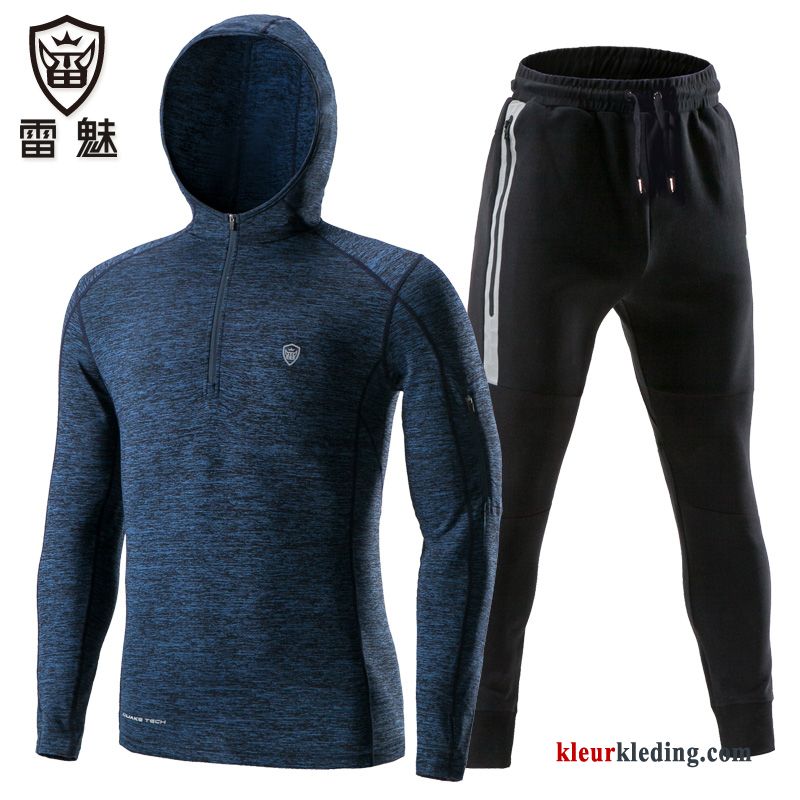 Hoodie Diepe Kleur Sportkleding Grijs Herfst Broek Heren Geschiktheid