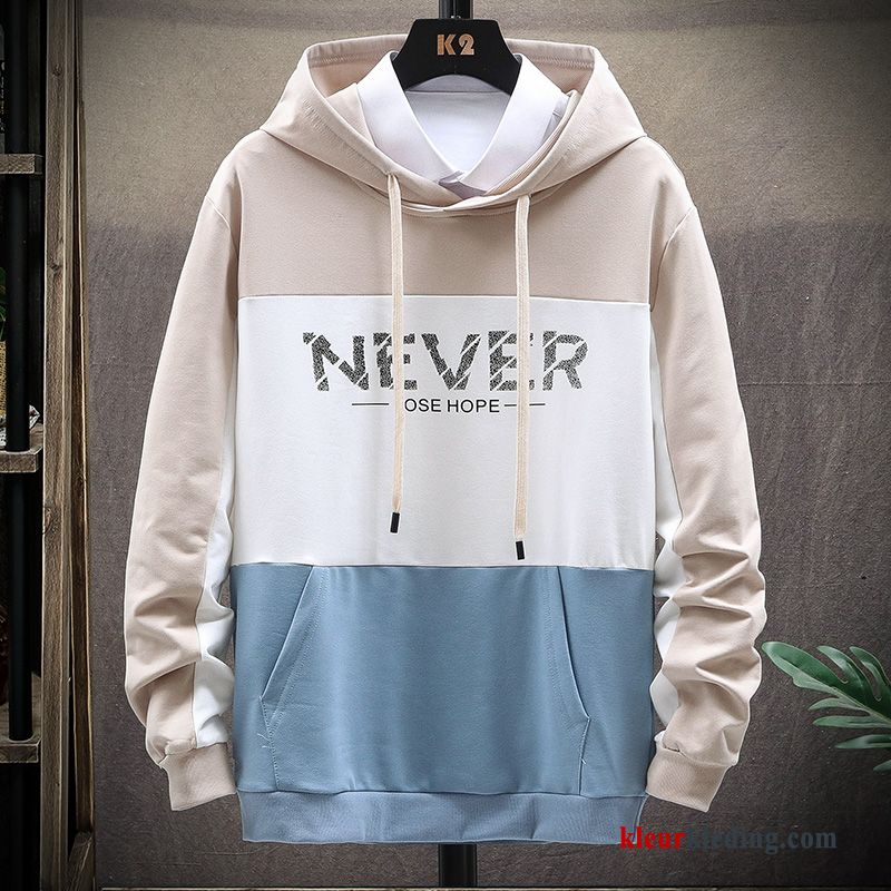 Hoodie Hoge Student Nieuw Voorjaar Jasje Blauw Heren