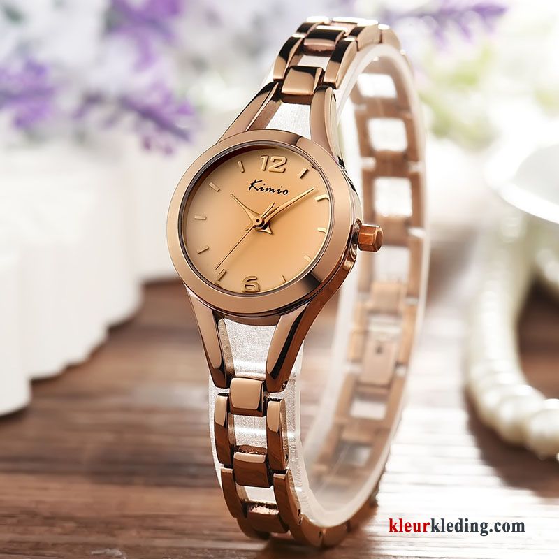 Horloge 2018 Mode Eenvoudig Nieuw Armbanden Kant Dames Student Wit Gouden Beige Zilver