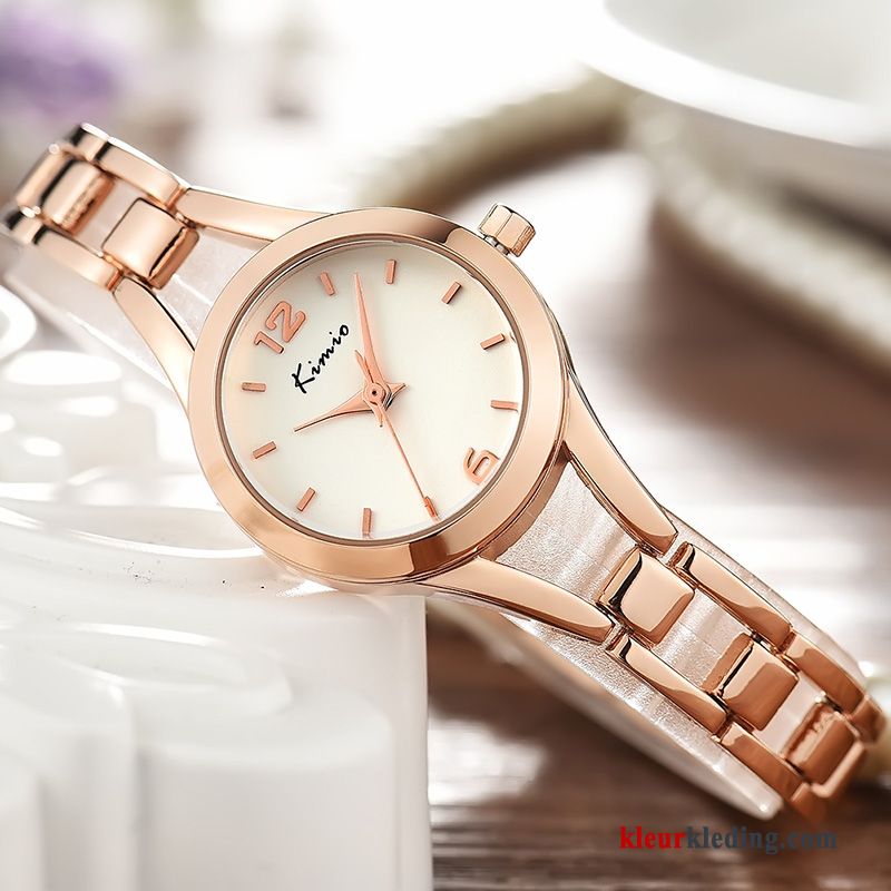 Horloge 2018 Mode Eenvoudig Nieuw Armbanden Kant Dames Student Wit Gouden Beige Zilver