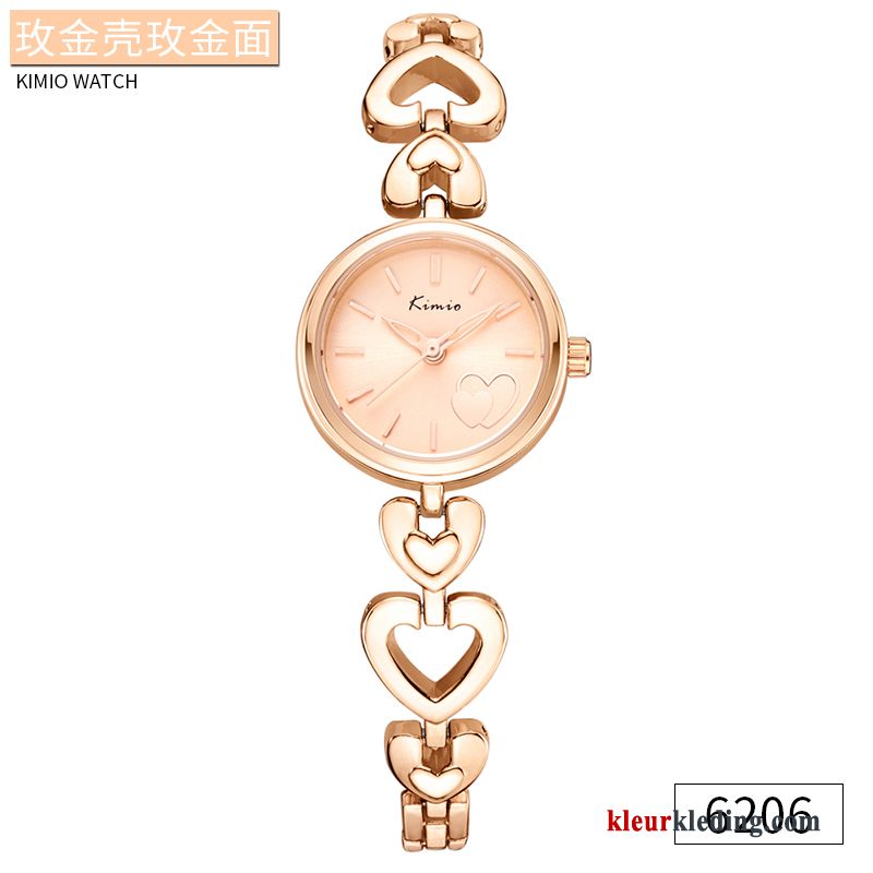 Horloge Armbanden Dames Rose Goud Nieuw Student Eenvoudig Trend Waterdicht Blauw Gouden Beige