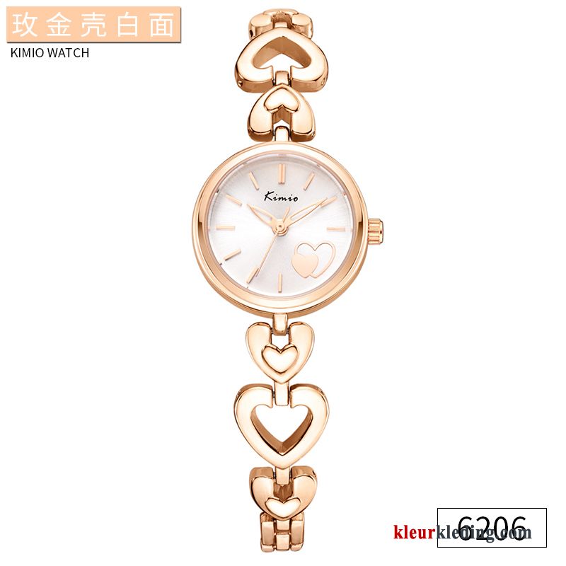 Horloge Armbanden Dames Rose Goud Nieuw Student Eenvoudig Trend Waterdicht Blauw Gouden Beige