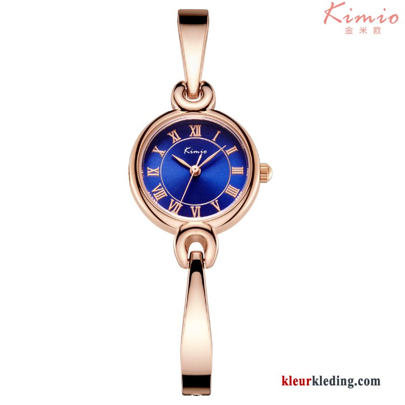 Horloge Casual Echte Dames Armbanden Elegante Vers Waterdicht Blauw Gouden Beige