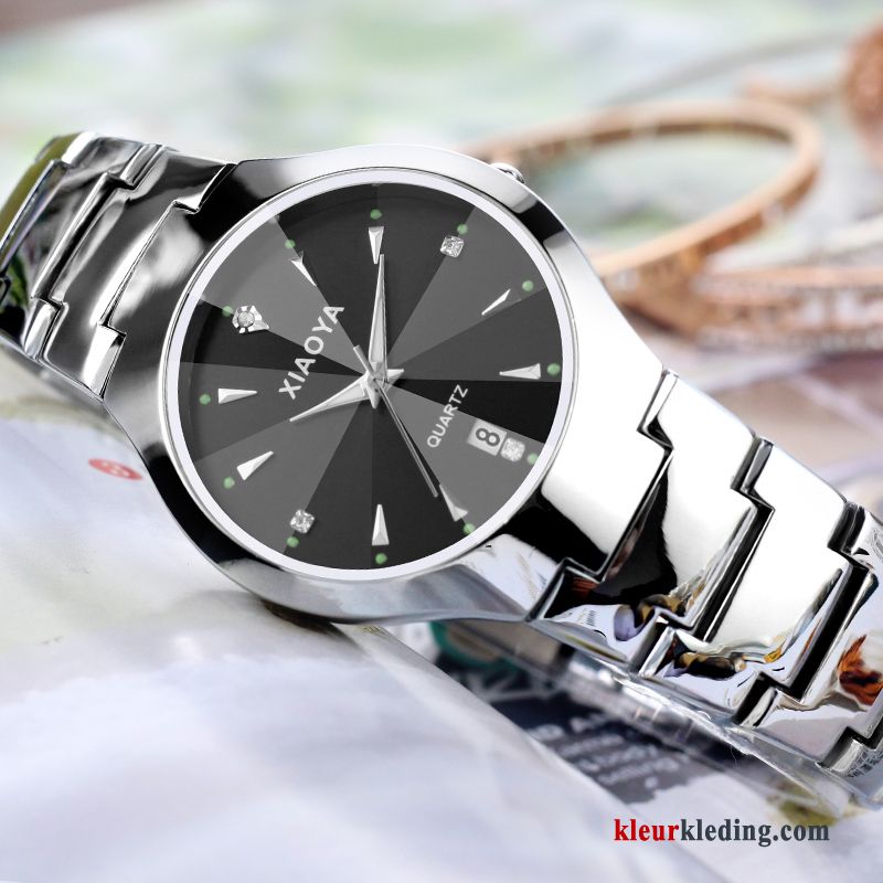 Horloge Dames Lovers Mode Kalender Lichtende Nachtwolken Trend Heren Student Wit Zilver