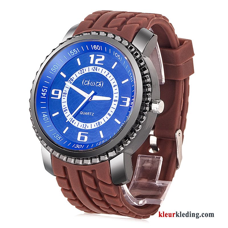 Horloge Heren Groot Silicone Blauw