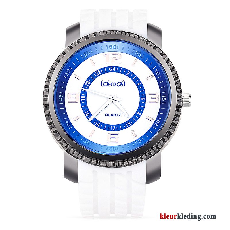 Horloge Heren Groot Silicone Blauw