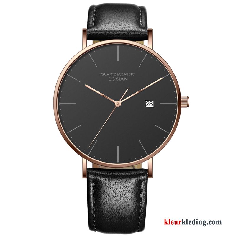 Horloge Heren Waterdicht 2019 Nieuw Trend Casual Student Eenvoudig Wit Gouden