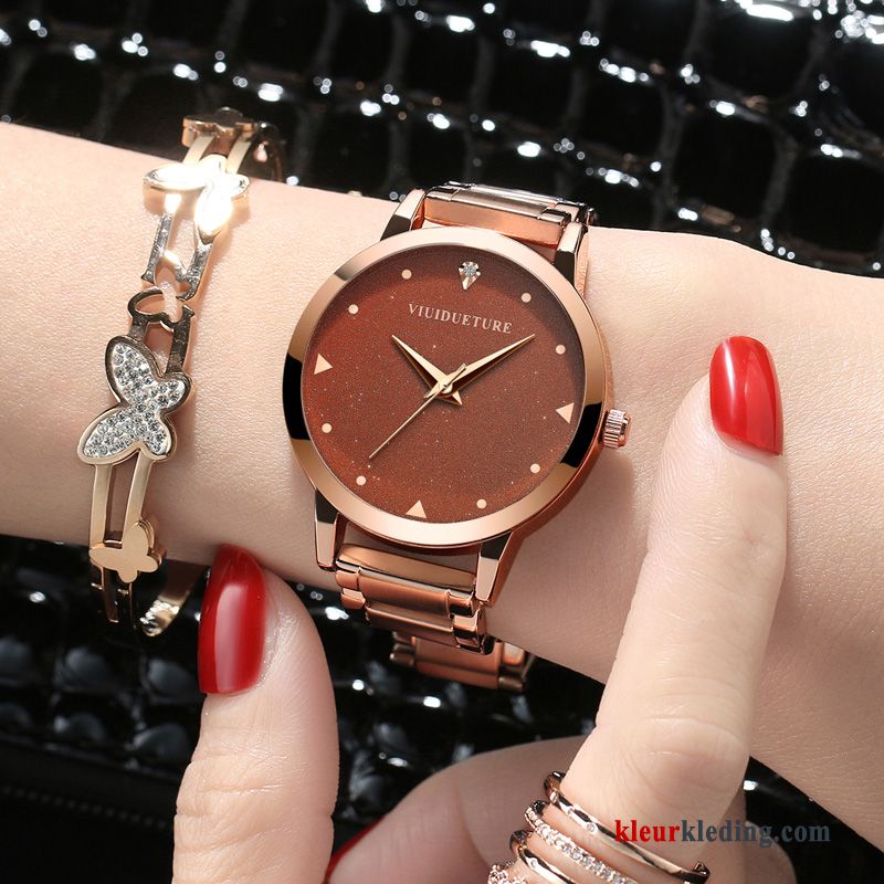 Horloge Mesh Waterdicht Trend Dames Sterrenhemel Elegante Groen Rood