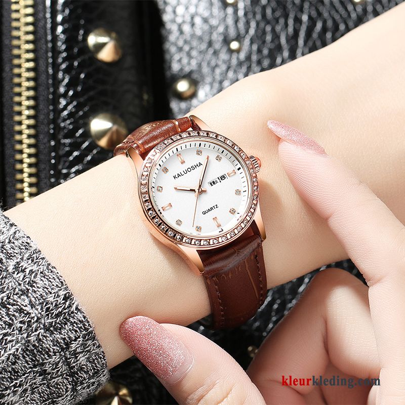 Horloge Nieuw Trend Eenvoudig Casual Quartz Horloge Dames Student Gouden