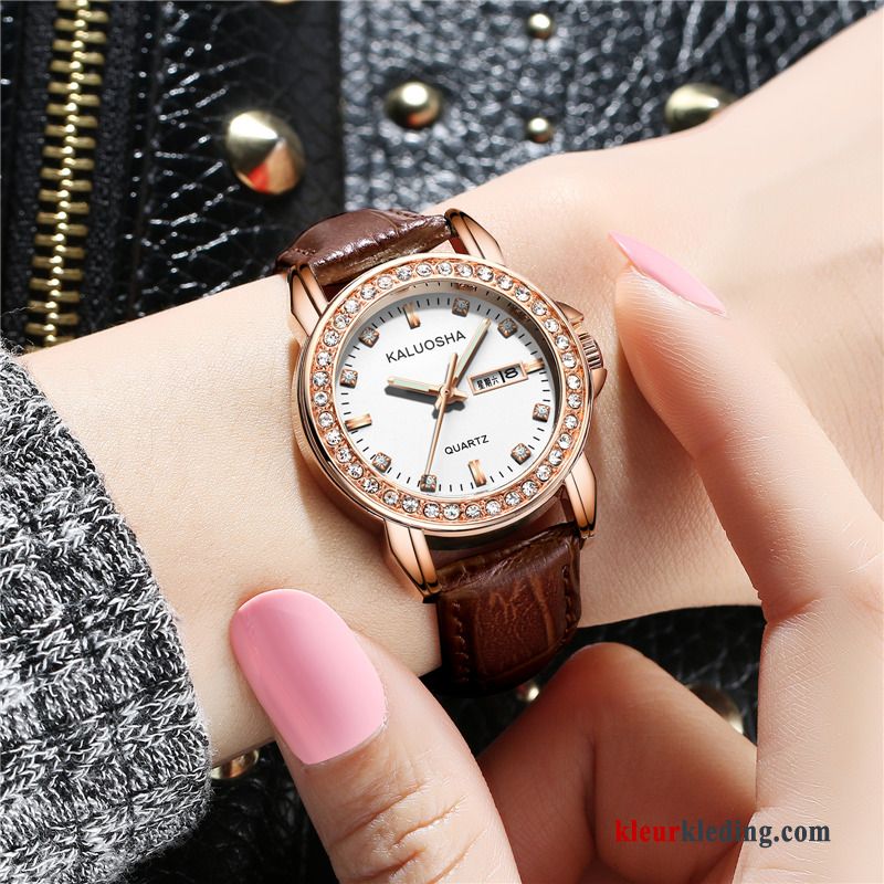 Horloge Nieuw Trend Eenvoudig Casual Quartz Horloge Dames Student Gouden