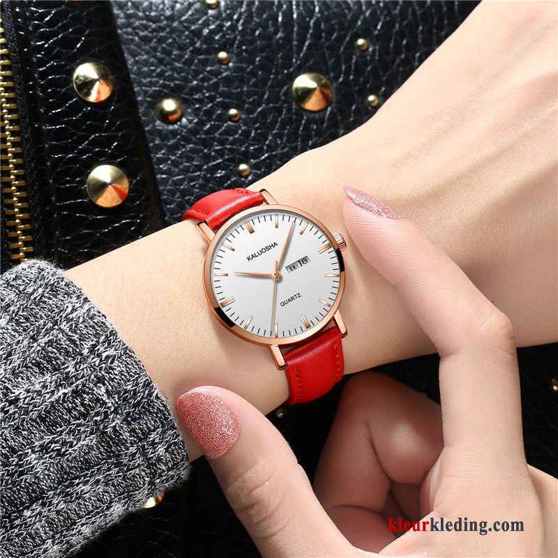 Horloge Nieuw Trend Eenvoudig Casual Quartz Horloge Dames Student Gouden