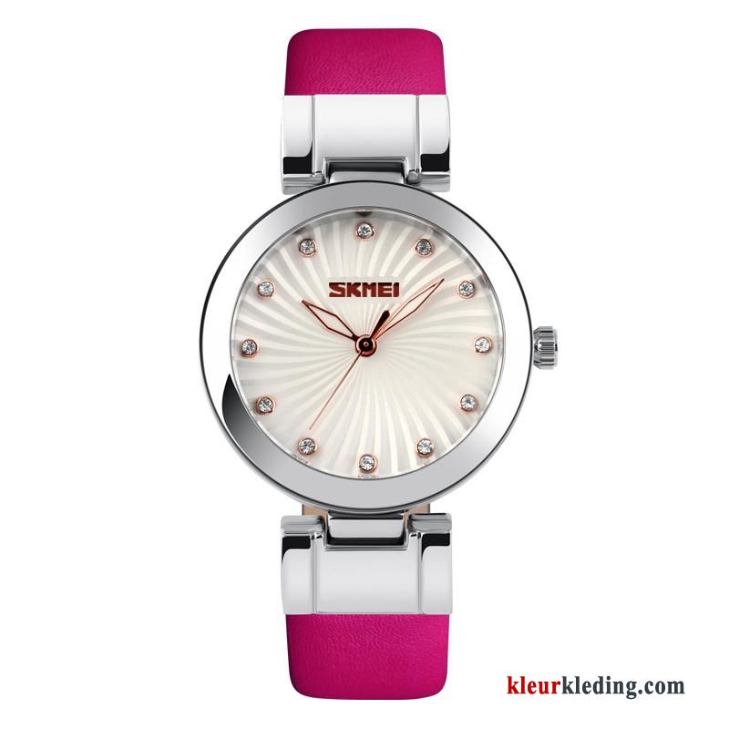 Horloge Persoonlijkheid Mode Riem Waterdicht Student Dames Eenvoudig Rood