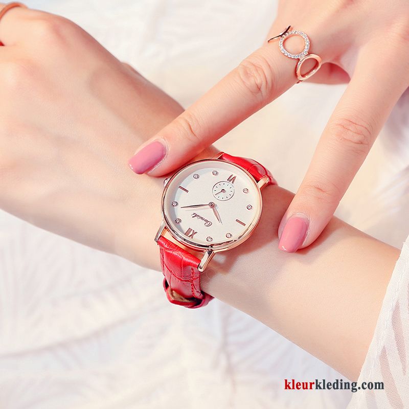 Horloge Roze Trend Mode Waterdicht Dames Casual Nieuw Vers