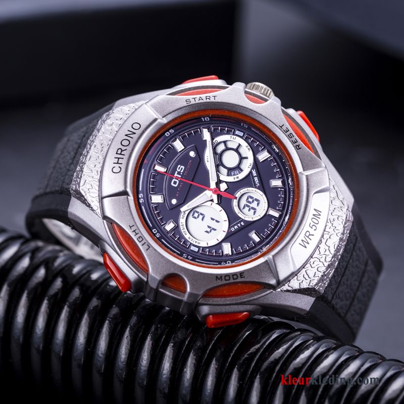 Horloge Student Sport Waterdicht Tiener Trend Elektronisch Horloge Heren Zwart