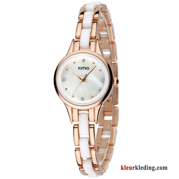 Horloge Trend Roze Gemiddelde Casual Mode Student Armbanden Dames Gouden Beige