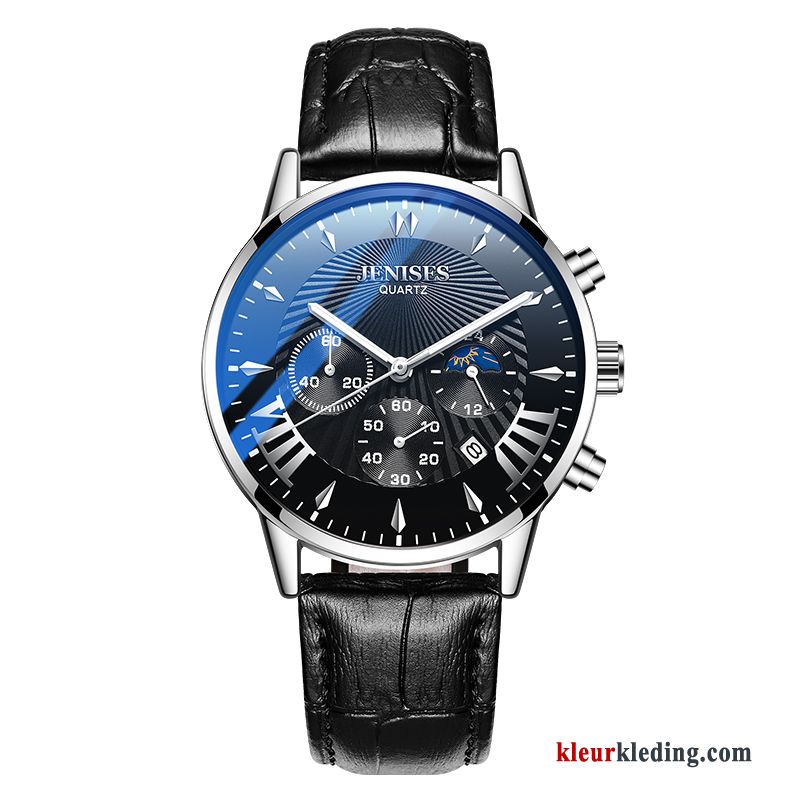 Horloge Trend Student Heren Automatisch Mode Mesh 2019 Nieuw Blauw Zwart Zilver