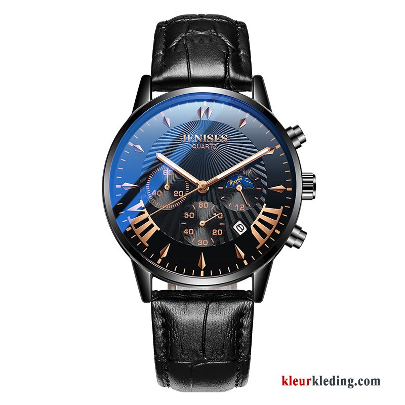 Horloge Trend Student Heren Automatisch Mode Mesh 2019 Nieuw Blauw Zwart Zilver