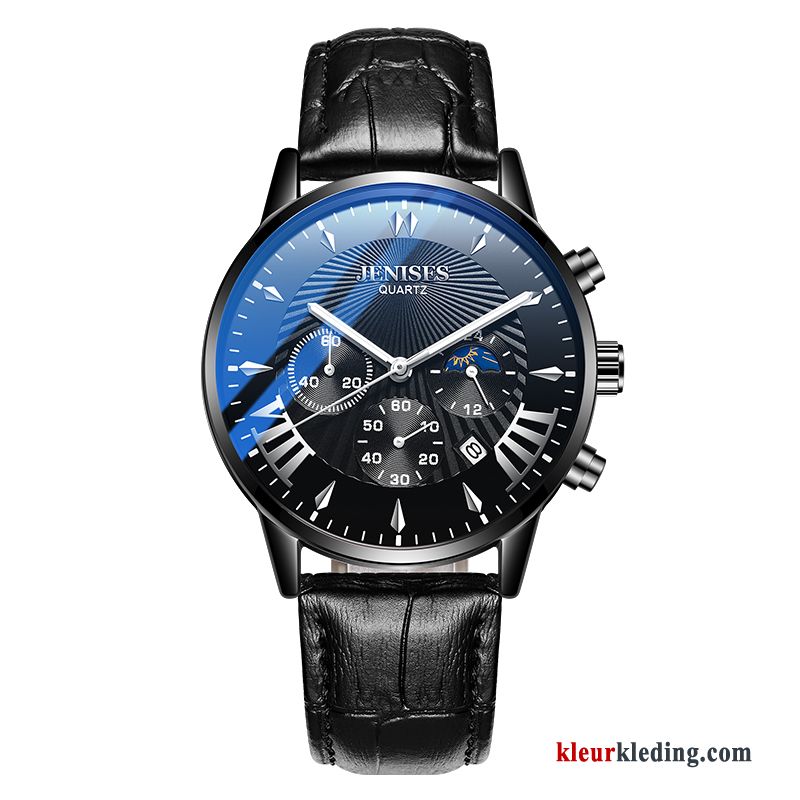 Horloge Trend Student Heren Automatisch Mode Mesh 2019 Nieuw Blauw Zwart Zilver