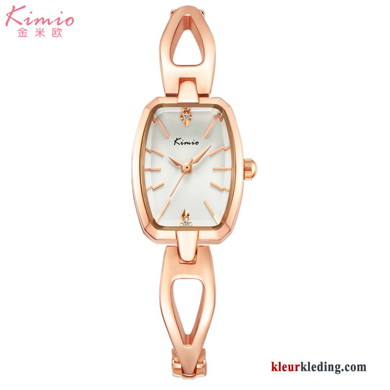 Horloge Trend Vierkante Student Dames Elegante Casual Mode Eenvoudig Wit Gouden Beige Zilver