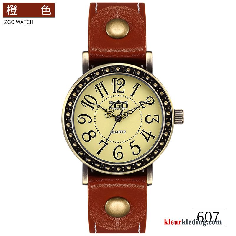 Horloge Vintage Casual Dames Student Waterdicht Trend Kunst Rood