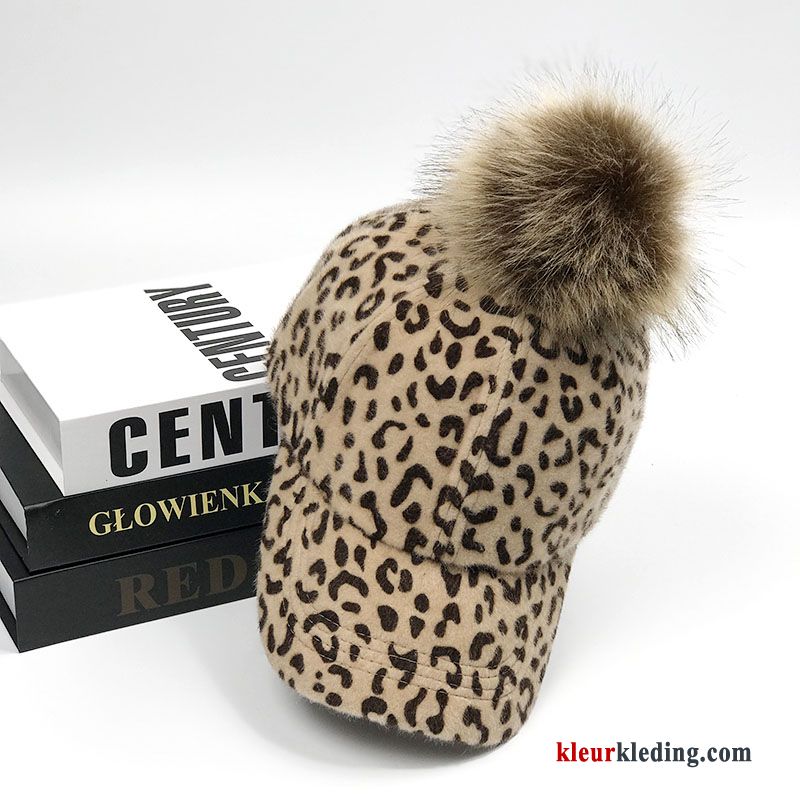 Jeugd Pompom Honkbal Hoed Trend Baby Voorjaar Winter Herfst Dames Licht Bruin