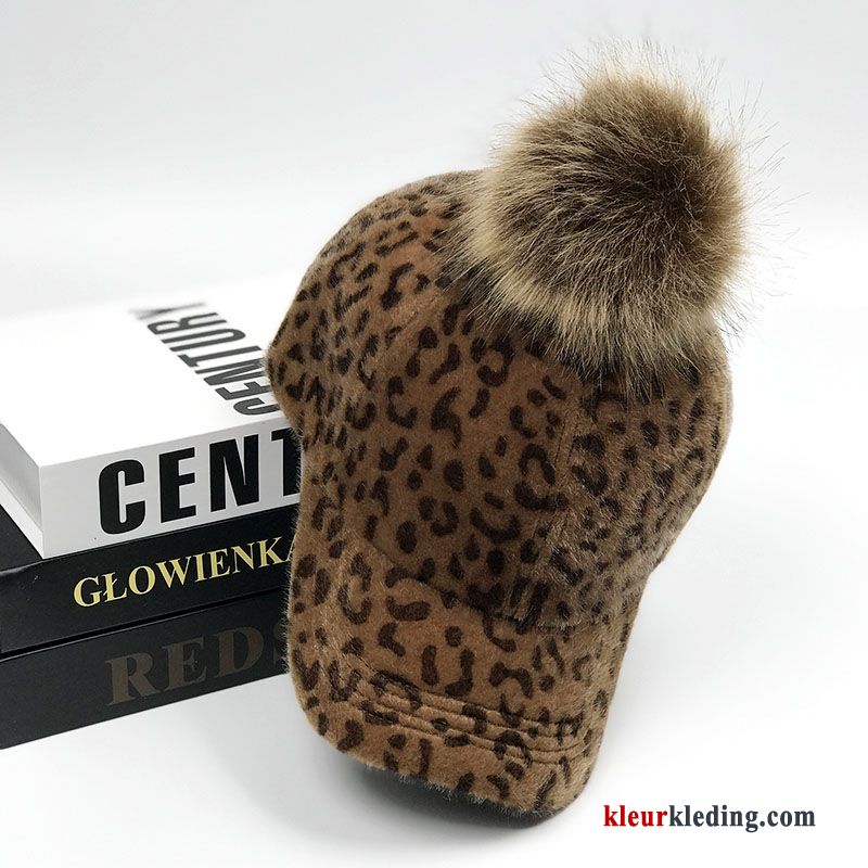 Jeugd Pompom Honkbal Hoed Trend Baby Voorjaar Winter Herfst Dames Licht Bruin