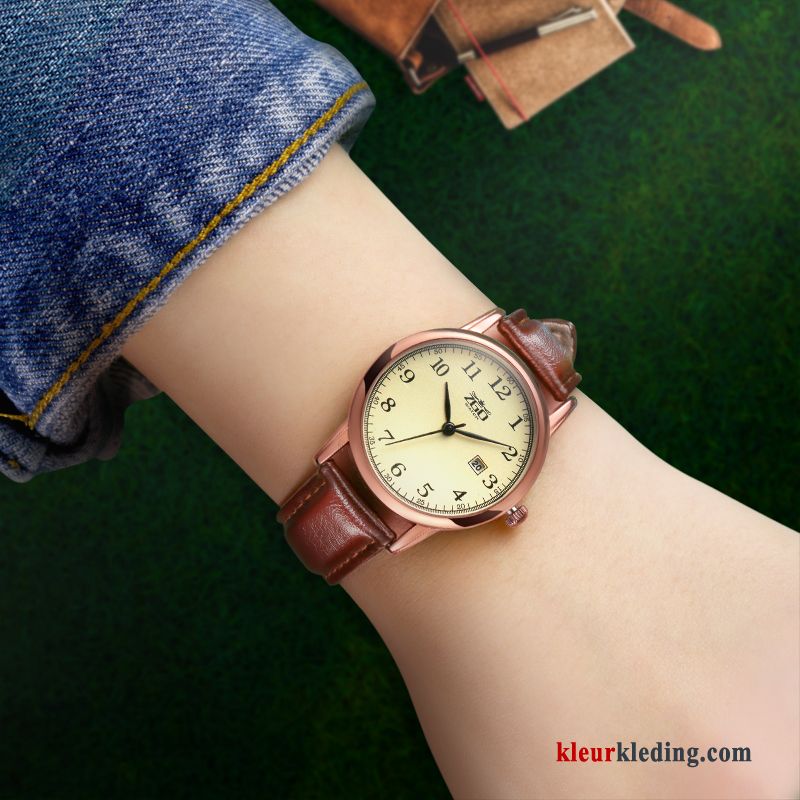 Kalender Mode Casual Horloge Elegante Gemiddelde Dames Europa Wit