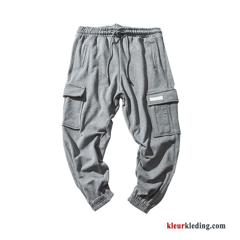 Katoen Cargo Broek Joggingbroek Heren Trend Zwart Losse Herfst